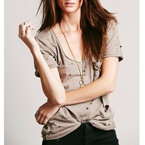 Free People Destroyed Tommy Tee (Size S)
